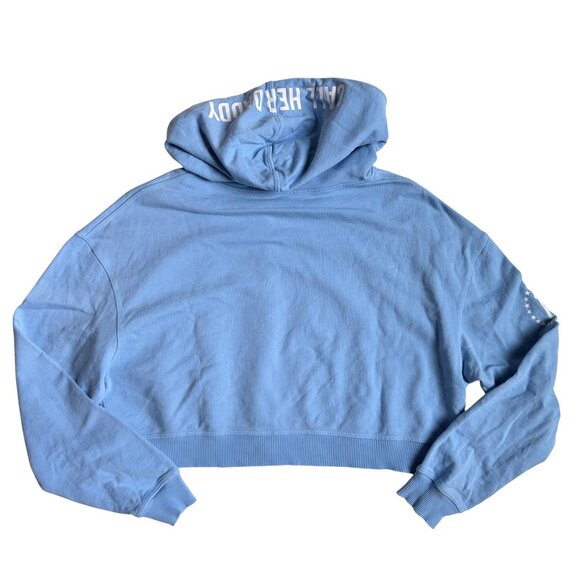 Barstool Chicks Call Her Daddy "I Am Unwell" Light Blue Cropped Hoodie - Small - Picture 5 of 9